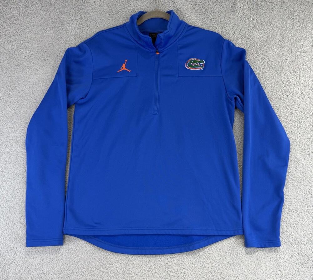 Florida Gators Jordan Sweater Mens Sz Small Blue Quarter Zip Nike Dri Fit